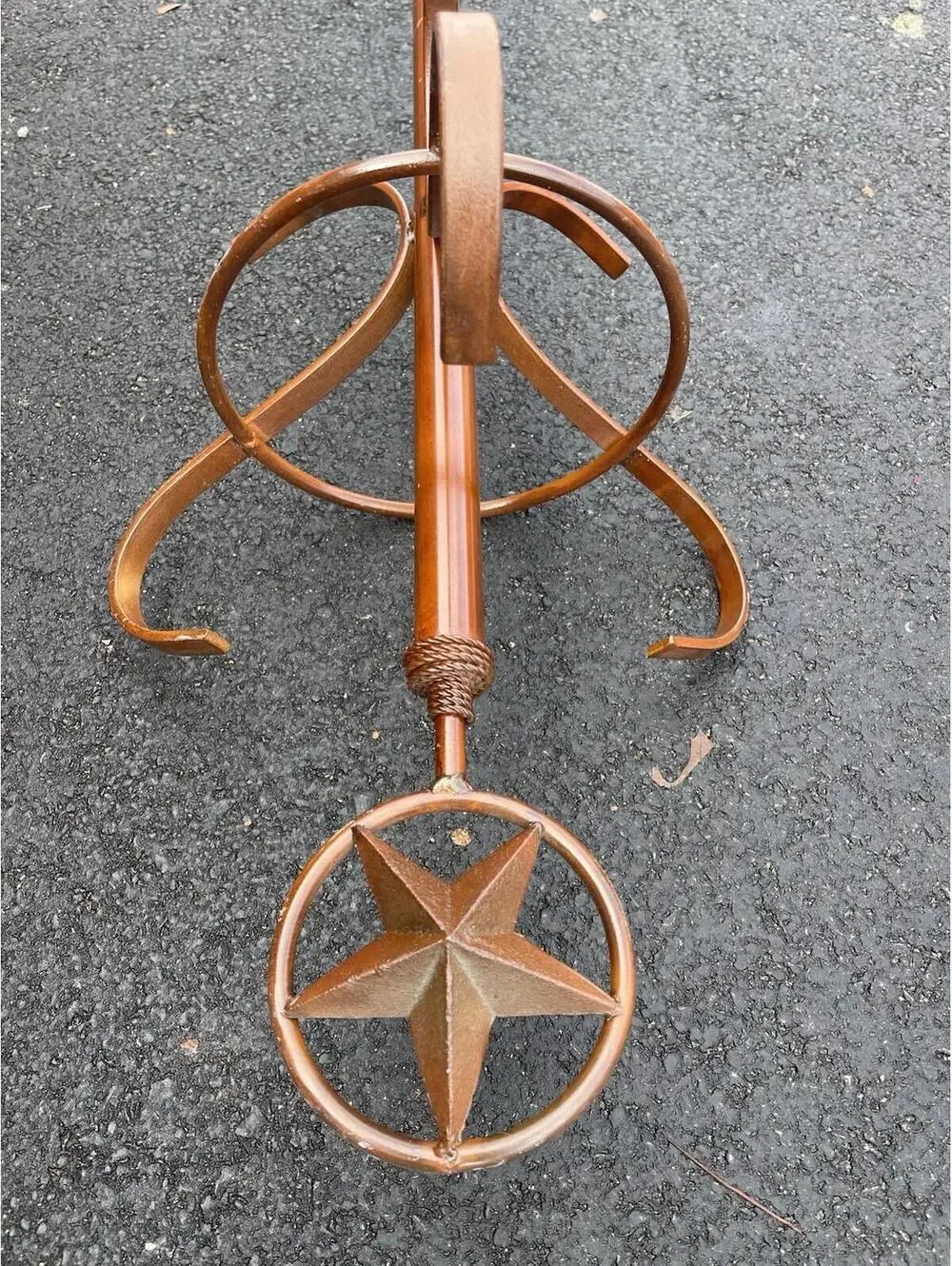 Vintage Iron Coat Rack Hat Stand Lone Star Western Texas Style Floor